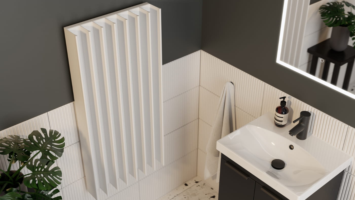 Double Gordon heated towel rail white